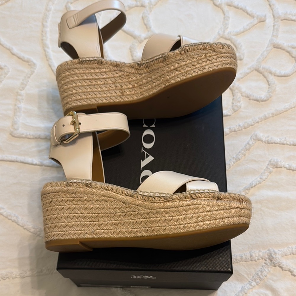 Coach Cream Wedges with Wide Straps - Picture 4 of 6